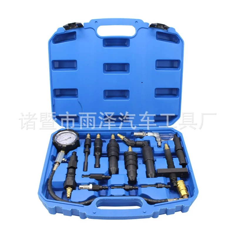 Universal Diesel Engine Cylinder Compression Pressure Tester Gauge Kit with Multi-Size Adapters for High Pressure Testing