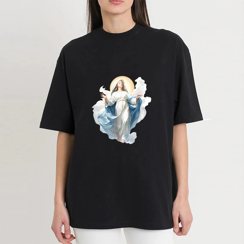 24cm fashion clothing DIY decal Virgin Mary Holy Mother heat transfer T-shirt patch dtf vinyl decal ironing on clothes