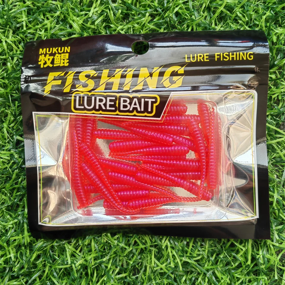 MUKUN 30PCS/LOT AJING Soft Lure Rockfish Fishing Lures 0.3g/35mm MINI Artificial Bait Swimbaits Jig Lure Wobber Worm Tackle