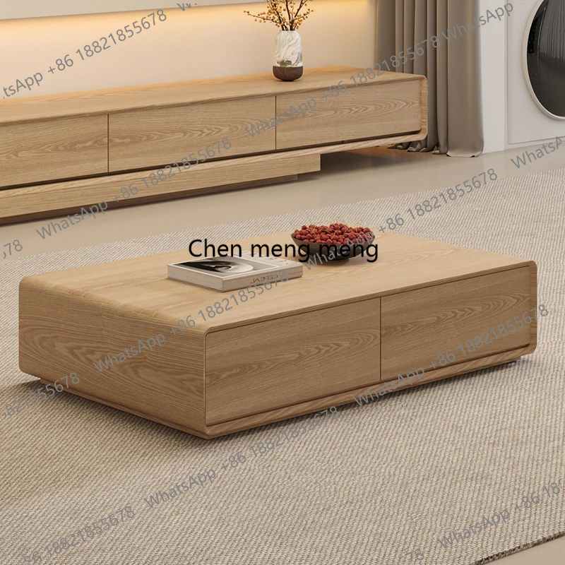 

Luxury Modern Coffee Table Wood Living Room Storage Designer Kitchen Organizer Books Side Table Drawers Meubles Home Furniture