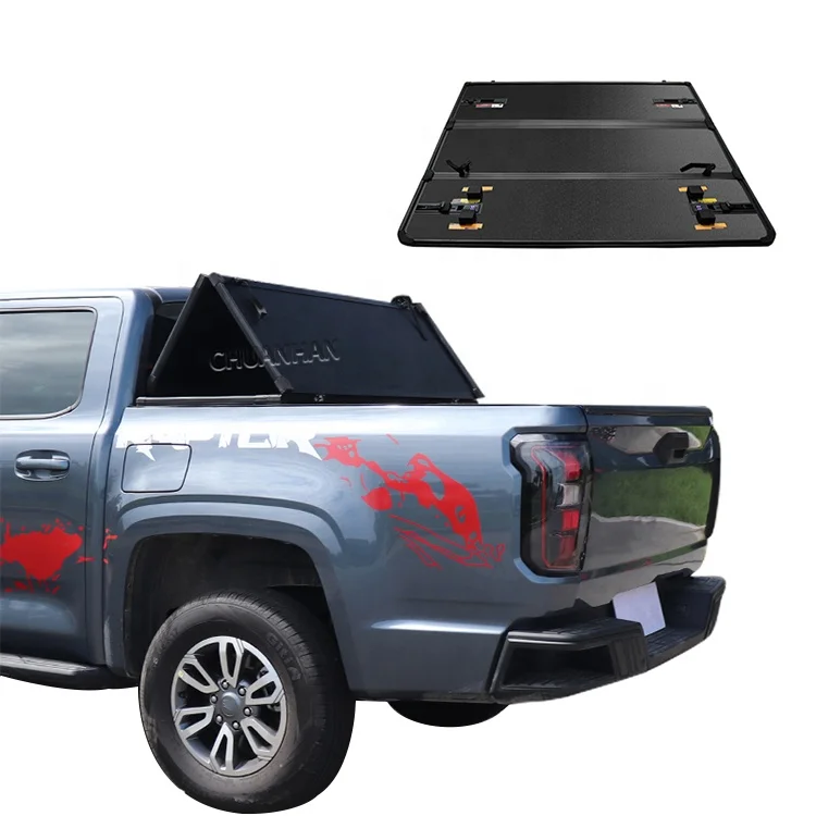 

Aluminum Hard Tri - Fold Pickup Truck Bed Low Profile Tri Fold Tonneau Ocver for 2015-2023 Toyota Tacoma SR5