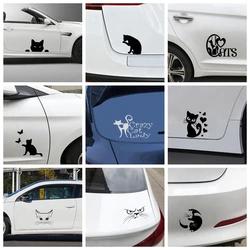 Cartoon Black Cat Car Stickers Waterproof Decal For Car Body Sticker Window Decoration Cat Auto Vinyl Decals