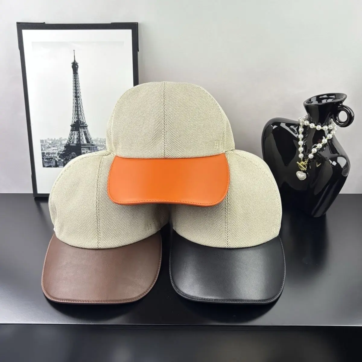 مصمم كلاسيكي متعدد الاستخدامات في الهواء الطلق برتقالي الربط رسالة التطريز قبعة بيسبول النسخة الكورية قبعة الرجال والنساء يمكن ارتداؤها #1