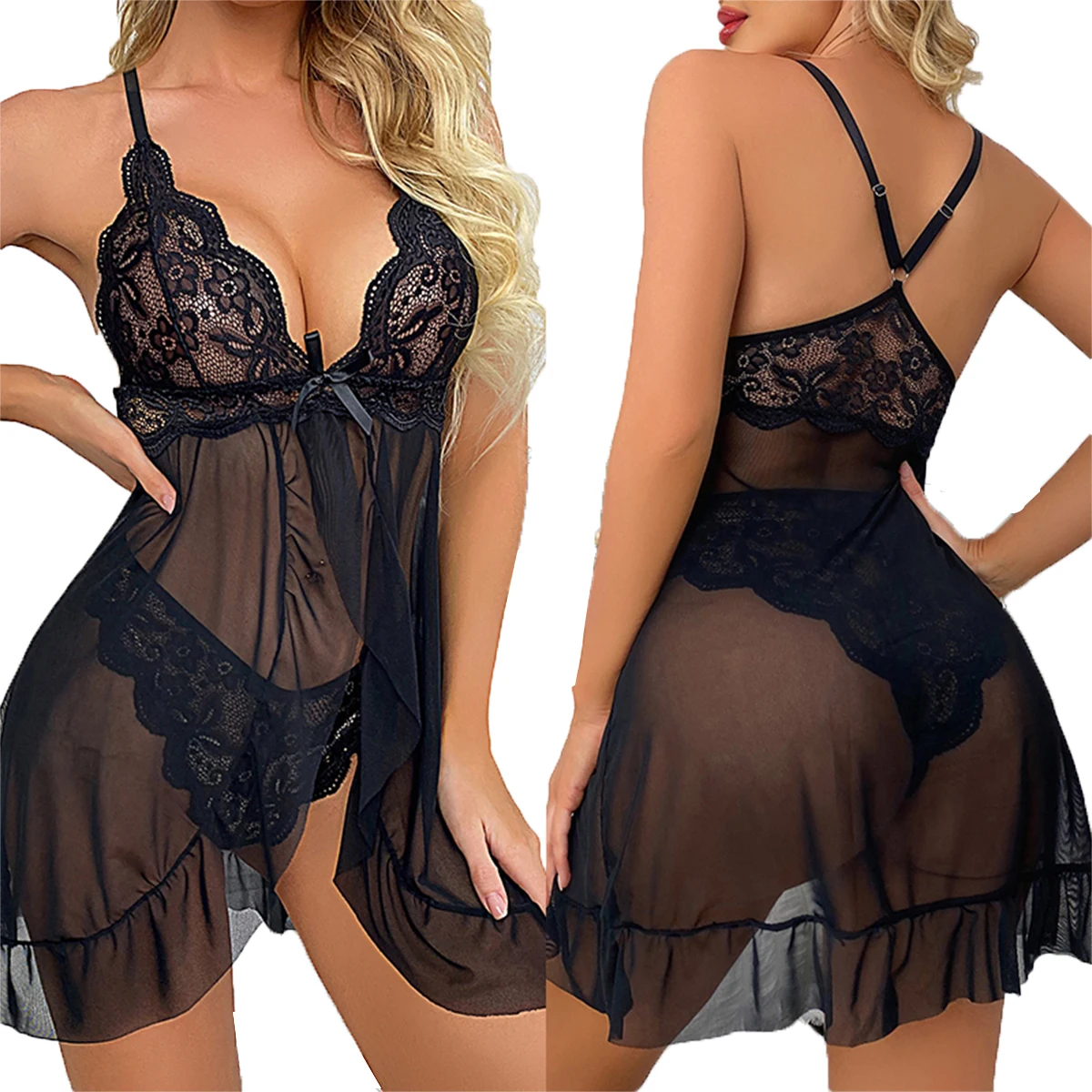 

Эротическая Женская одежда для сна, сексуальное нижнее белье, пижамы, порно, одежда для сна, ночная рубашка, Прозрачное платье, сексуальное нижнее белье, детские куклы, костюмы Тедди