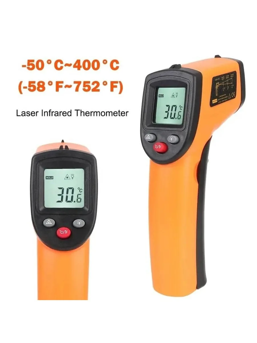 GM320 Non-Contact Digital Laser Grip Infrared Thermometer Temperature -58F-716F(-50C-380C), Digital Instant Read Meat Thermomete