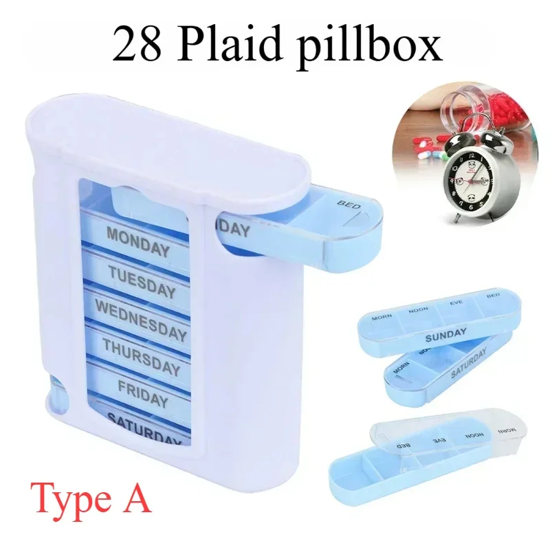 7 Day Week Pill Box Organizer Tablet Holder Medicine Tablet Drug Holder Storage Box Pillbox Case Organizer Container Kit Drugs