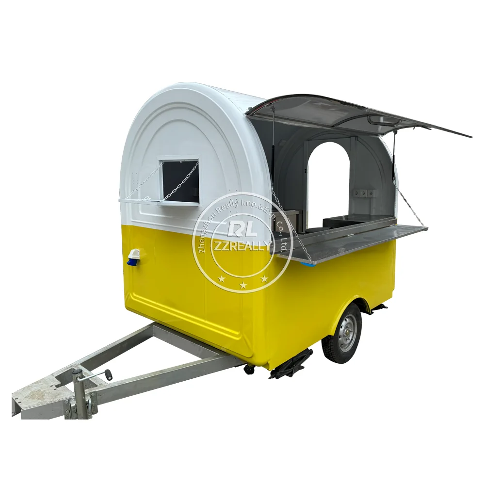 Customized Street Food Trailer Cart  USA Standard Mobile Coffee Snack Cart Concession Food Truck Kiosk