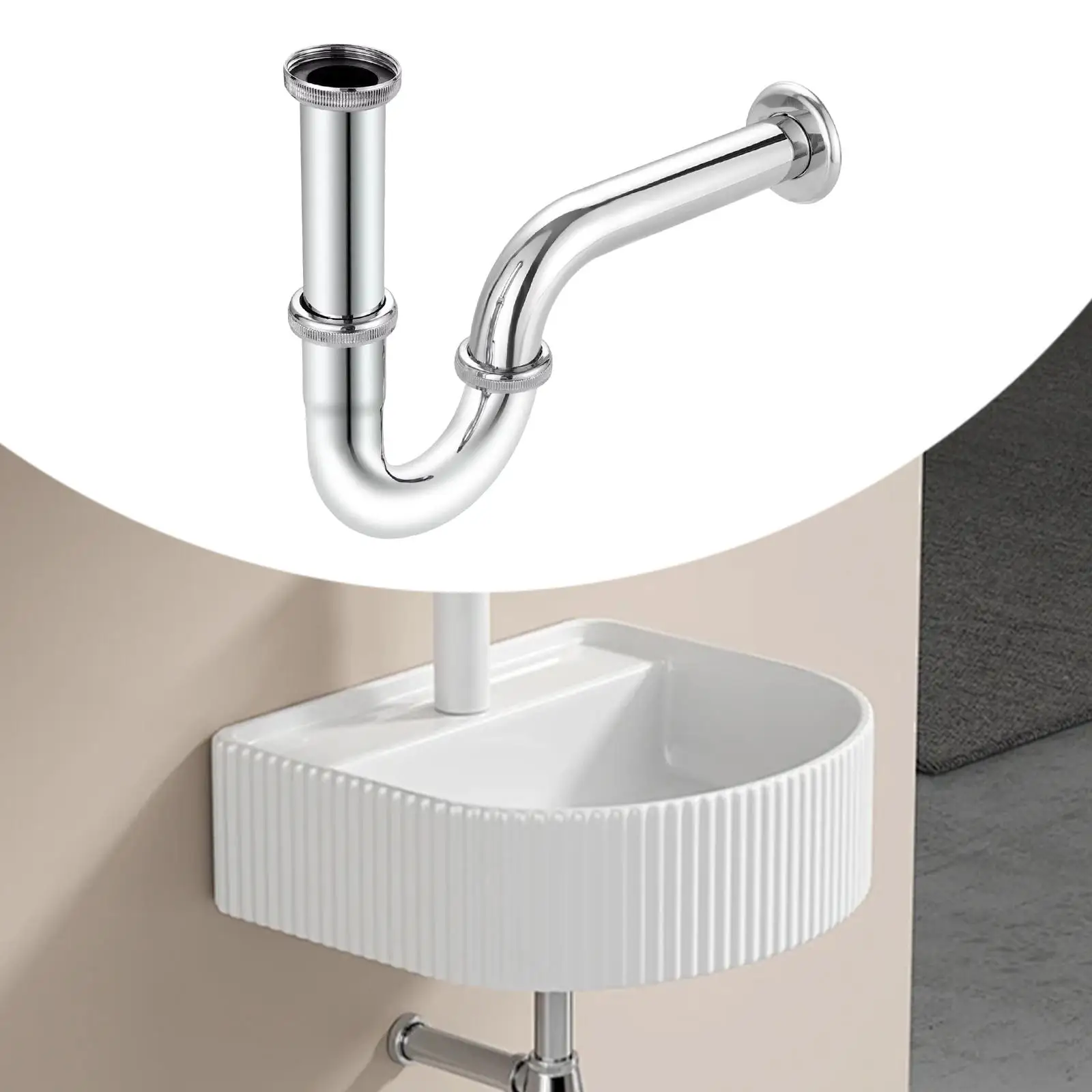 浴室洗面器シンク廃棄物トラップ洗面器用スペアパーツユニバーサルシンク排水アセンブリ排水管シンク廃棄物排水シンクトラップ