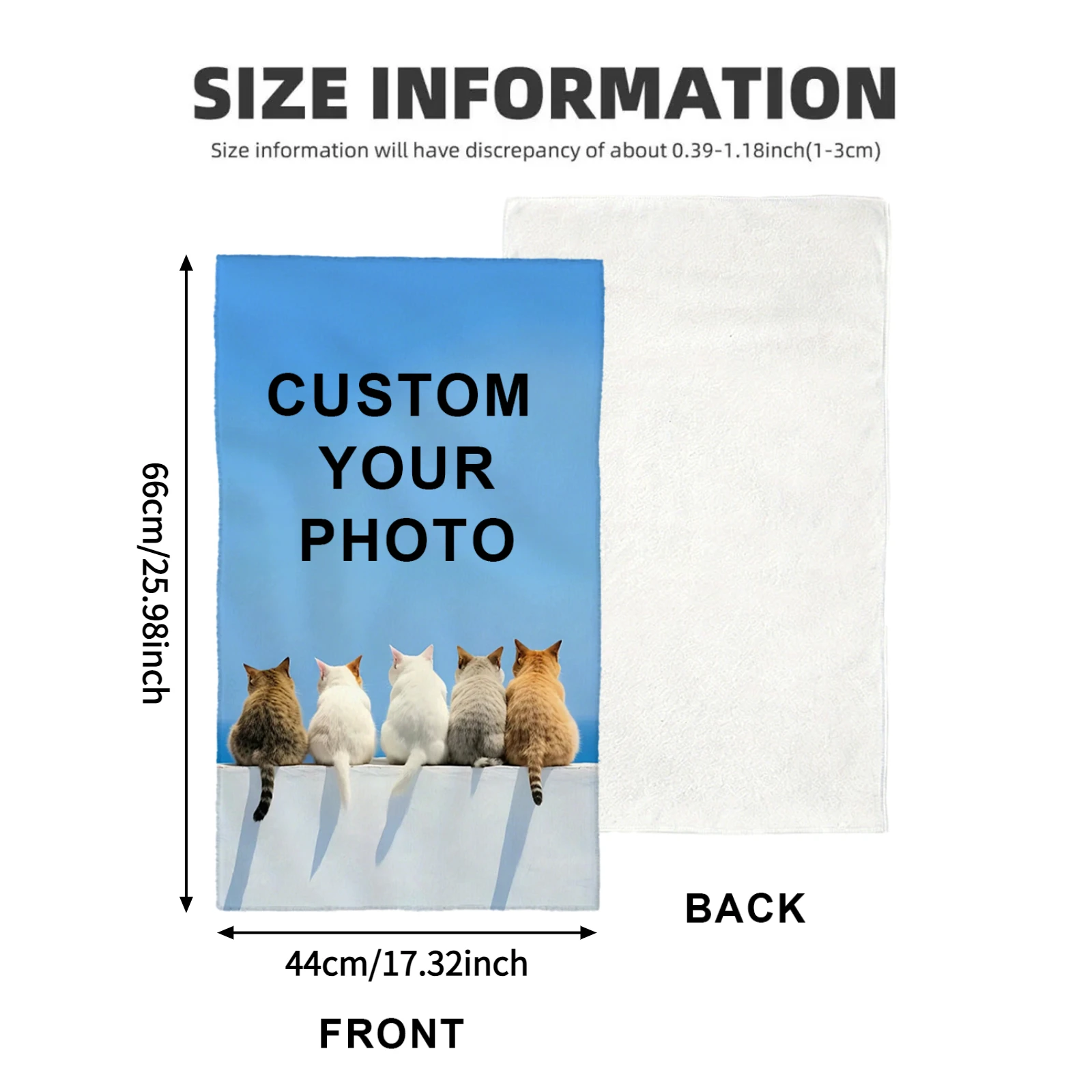 1pc/2pcs/5pcs Custom Photo & Text Hair Drying Towel - Polyester Fabric, Hand Towel & Dish Towel, Ideal for Christmas
