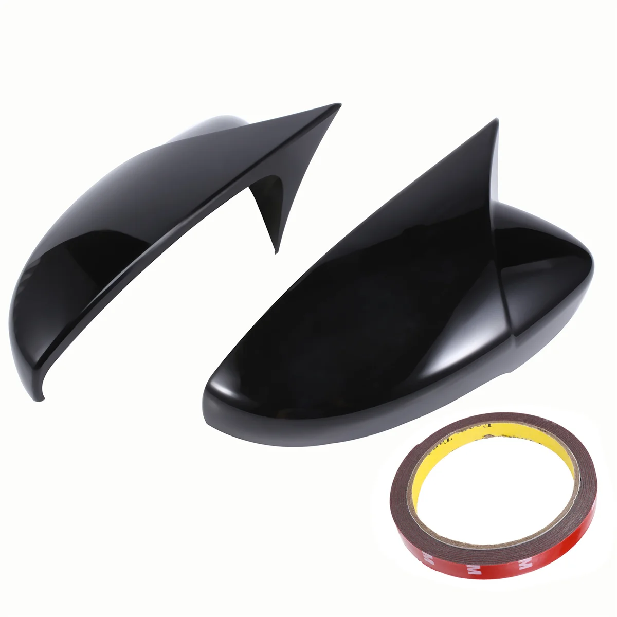 for 2009 2018 Black Door Side Wing Rearview Mirror Ox Horn Cover Cap Car