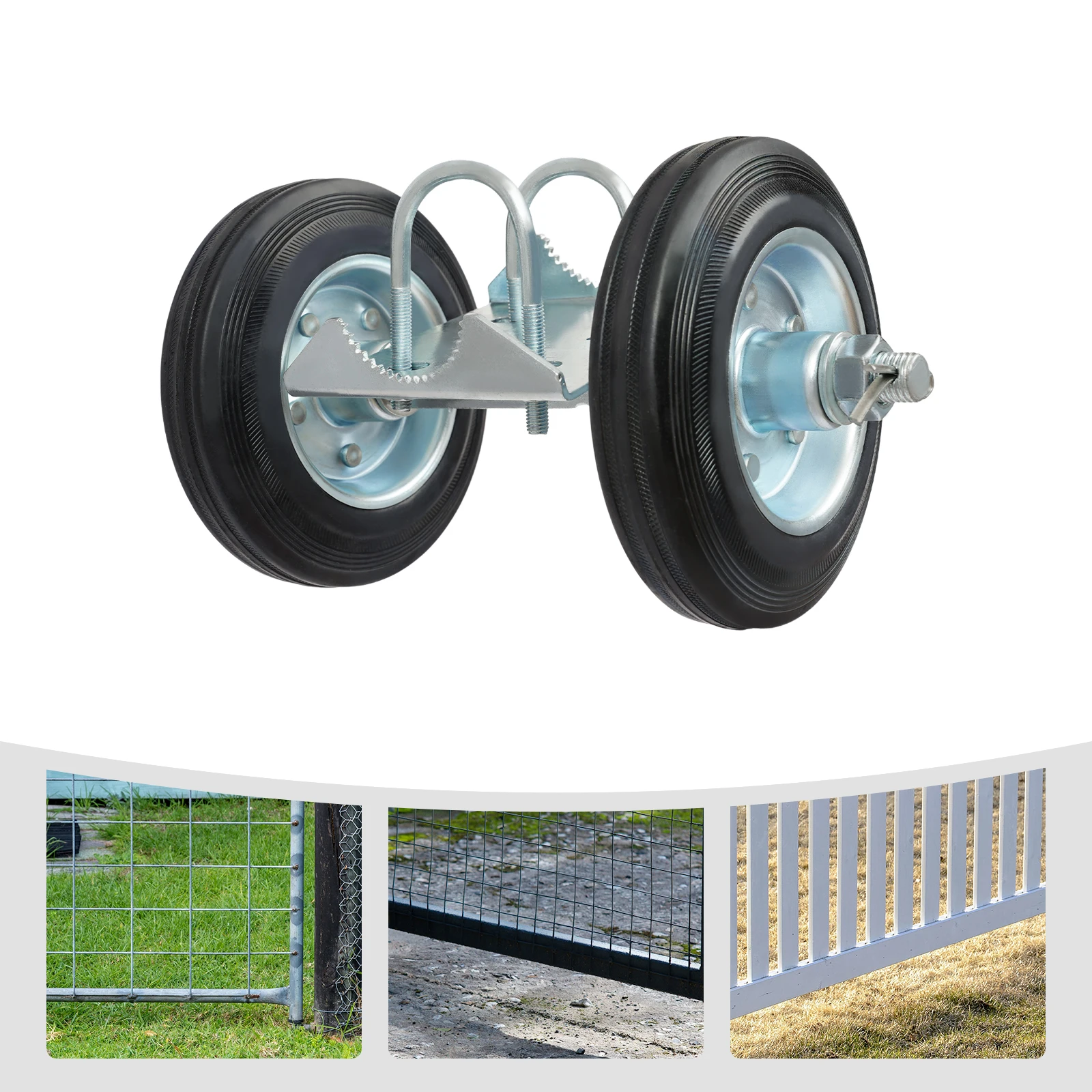 

Sliding Gate Wheels Kit 600 lbs, Heavy Duty Rolling Gate Hardware, Adjustable Track Rollers with Latch for Farm Gate