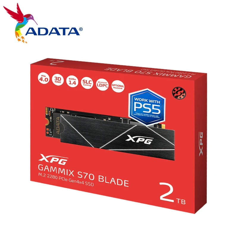 Imagem -05 - Interna de Estado Sólido Gammix Adata-xpg Lâmina S70 M.2 2280 Pcie Gen4x4 Nvme Ssd 1tb 2tb até 7400 mb s Adequada para Ps5 Unidade