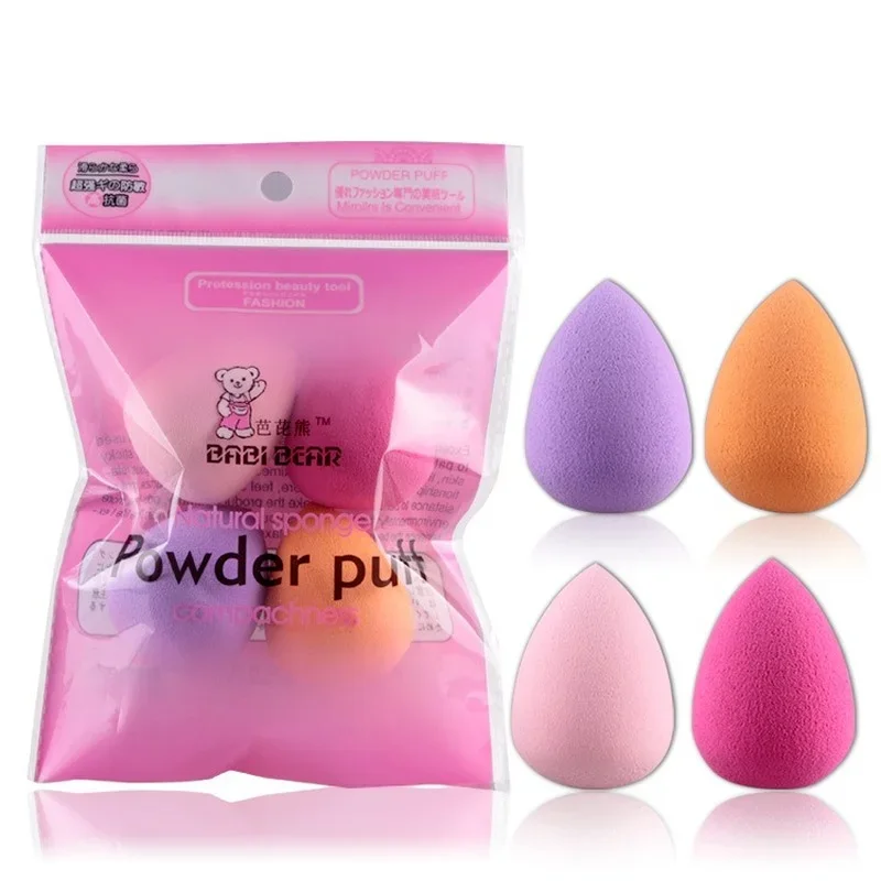 4PCS Cosmetic Puff Sponge Mix Face Liquid Foundation Sponge Beauty Make Up Tools Soft Powder Puff Waterdrop Sponge Shape