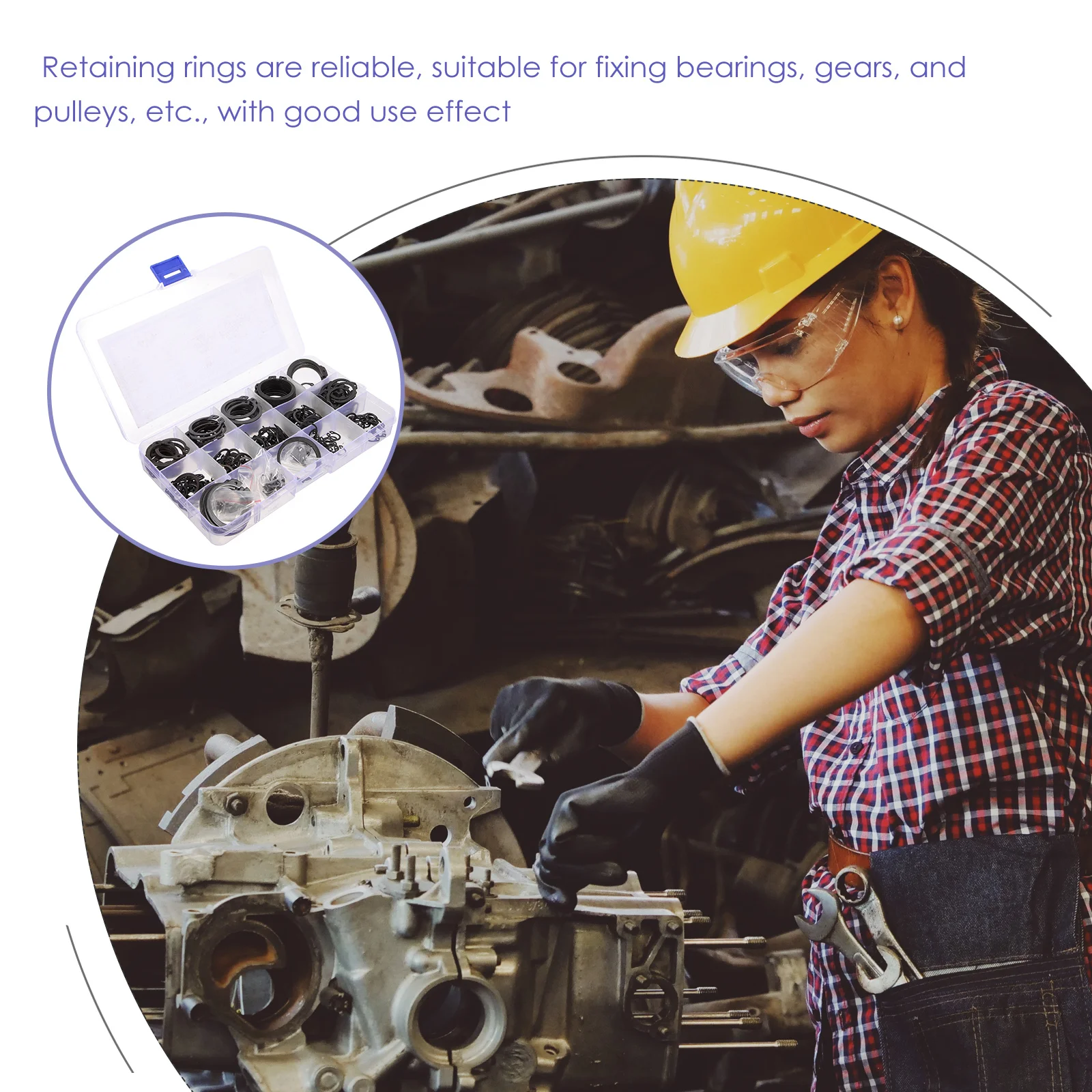 

315 Pcs Axle Retaining Ring Shaft Snap Rings Circlip Assortment Large Retention External Bearing