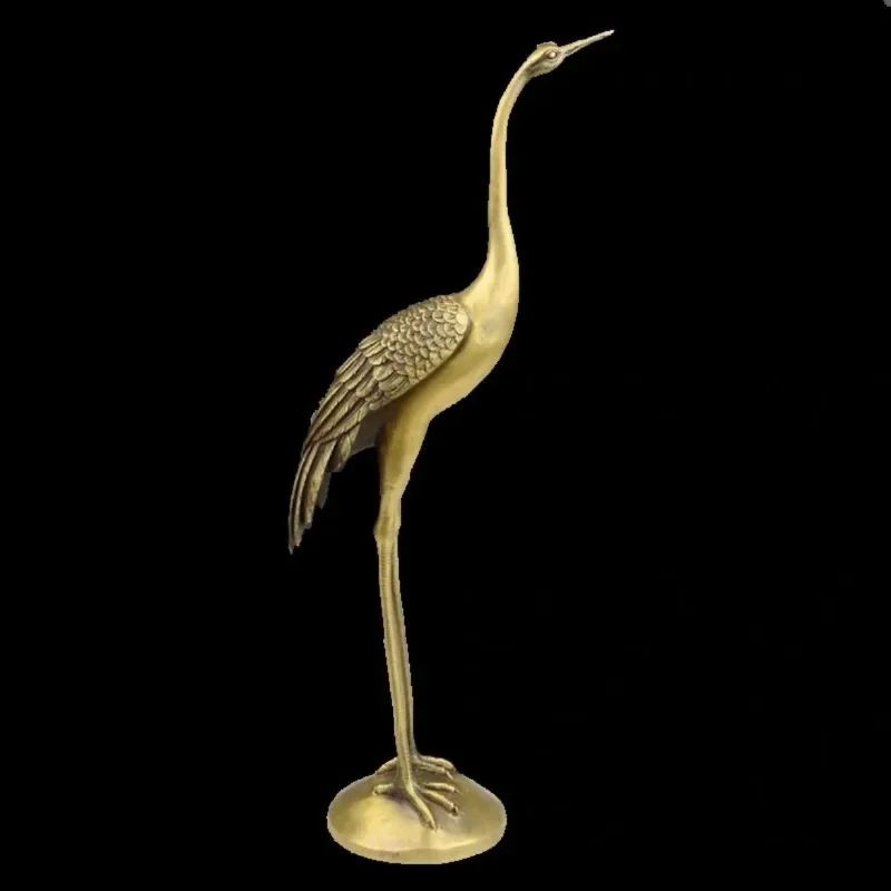 Pure Copper red-crown Crane  Decorative Crafts Light Luxury Decoration Living Room Brass Ornaments Desktop Decoration Gifts