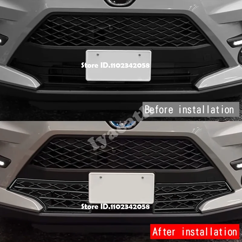 FOR TOYOTA RAIZE HYBRID Z 2021 2022 2023 Car Front Grille Middle Net Pure Electric Extended Range Version Insect-proof Net Trim