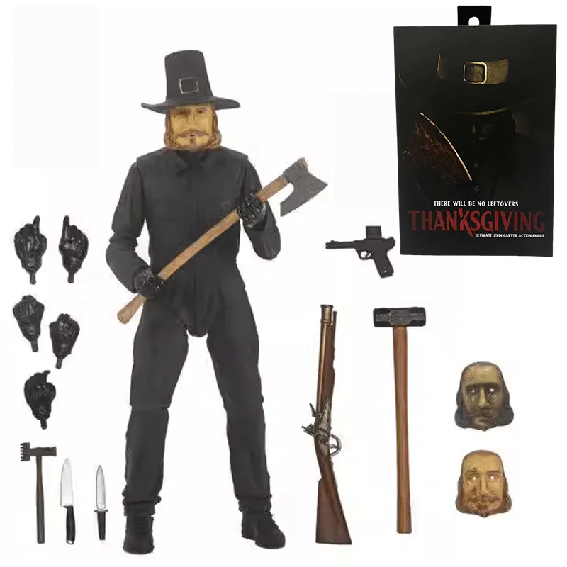 Thanksgiving John Carver Action Figure Toys Anime NECA 45998 There Will Be No Leftovers Figuras 7-Inch Movable Model Original