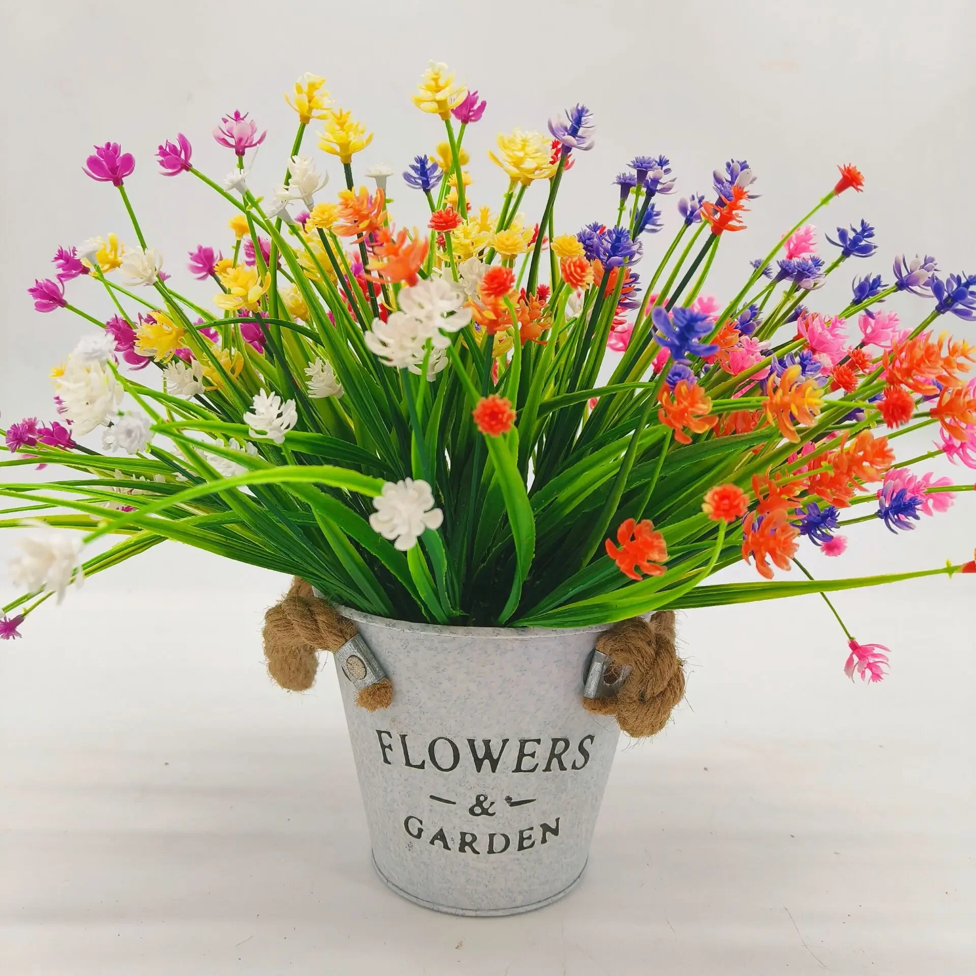 Plantas Artificiales, Hierba de Primavera, Aster, Arreglo Floral, Planta Verde, Paisajismo, Camelia, Decoración para Exteriores, Flores de Plástico