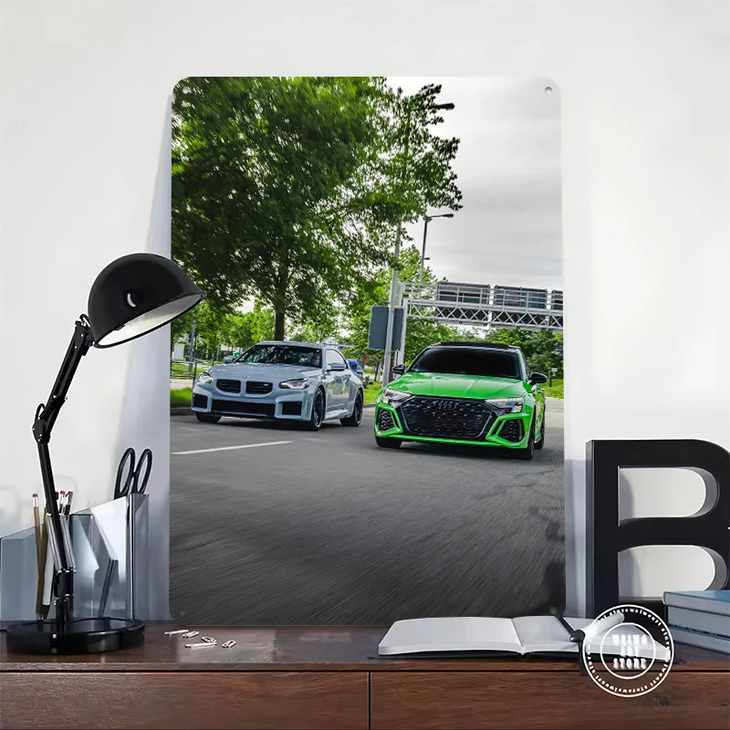 Sports Car Tinplate Poster Customized Wall Art Vintage Metal Signs Retro Tin Plaque for Interior Decoration Living Room Man Cave