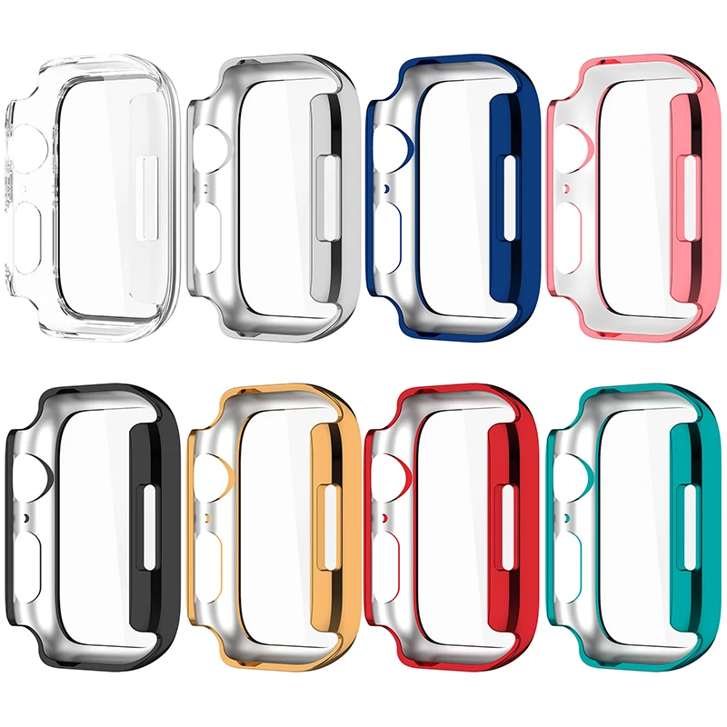 Glass+Cover for Apple Watch case 45mm 41mm accessories 44mm 40mm Tempered Screen Protector Protective iWatch series 7 8 SE 6 5 4