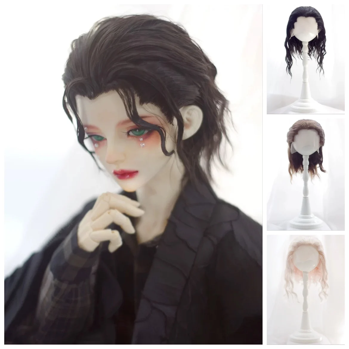 

Парик для куклы BJD подходит для размеров 1/3, 1/4, SD17, дядя моды, новый мягкий шелк, волосы на спине, крючок, красивый наконечник, чистый волнистый длинный парик