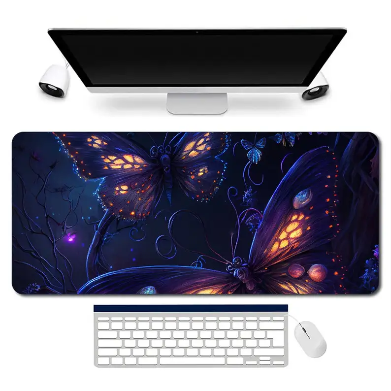 Dark Butterfly Desk Mat,non-slip and Waterproof Gaming Mouse Pad,office and Gaming Desk Decorative Mat,perfect Gift for Friends.