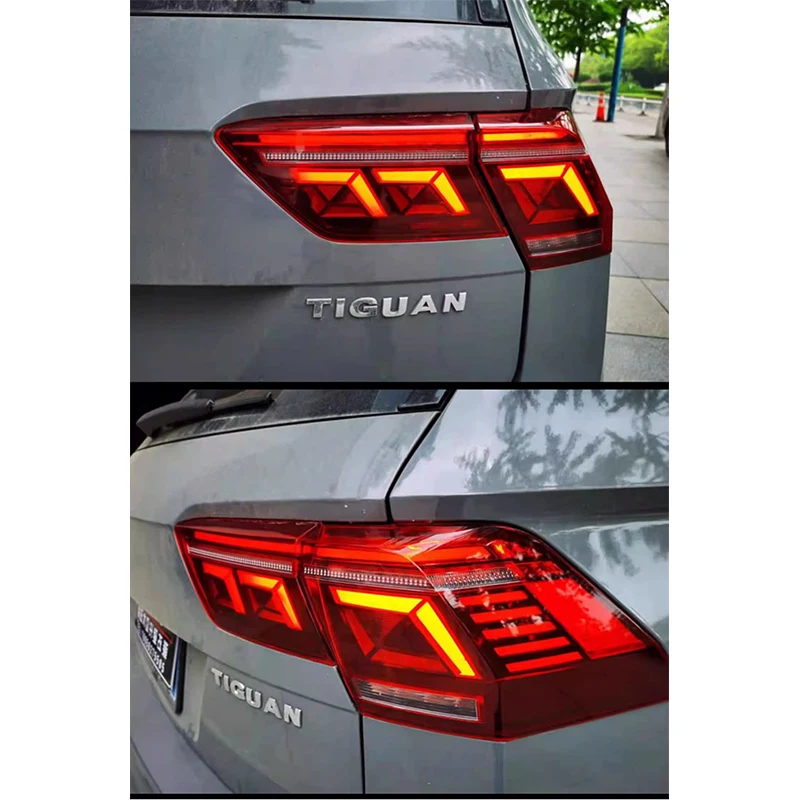 Montagem da lanterna traseira para Volkswagen Tiguan 2017-2022, Modificado Novo LED traseiro Taillight, Streamer Turn Signal, Auto Peças