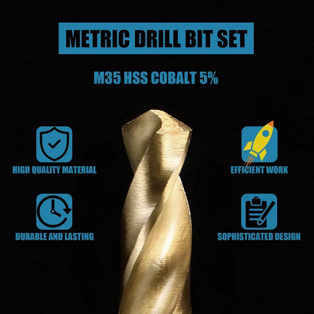 Metric Drill Bits Set13PCS (3/16-1/2) Tip Work for Glass Metal Tile Concrete Professional Masonry Drill Bits Tungsten Carbide