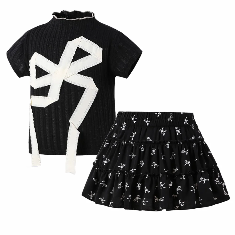 

Summer Girl Clothes Set Girl T Shirt and Skirt Tutu Teenager Girls Suits Fashion Elegant Kids Clothing Children Outfit Boutique