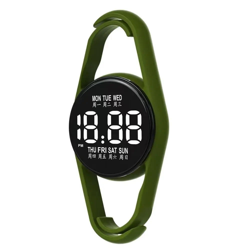 Luminous LED Electronic Hanging Watch Digital Display Touch Screen Digital Watch Waterproof Portable Keychain Watch School