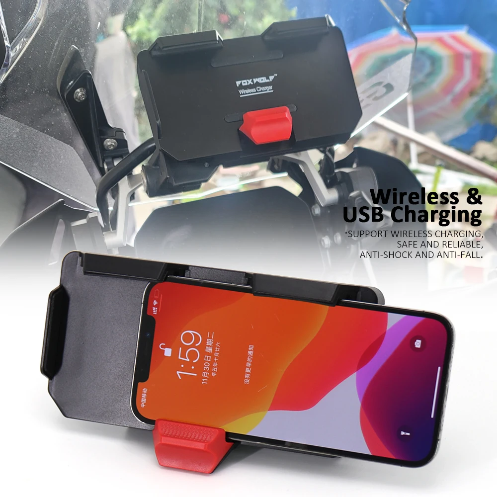 Motorcycle Wireless Charging USB Mobile Navigation Bracket Charger For BMW R 1200 GS LC R1200GS ADV Adventure 1200GSA F900R