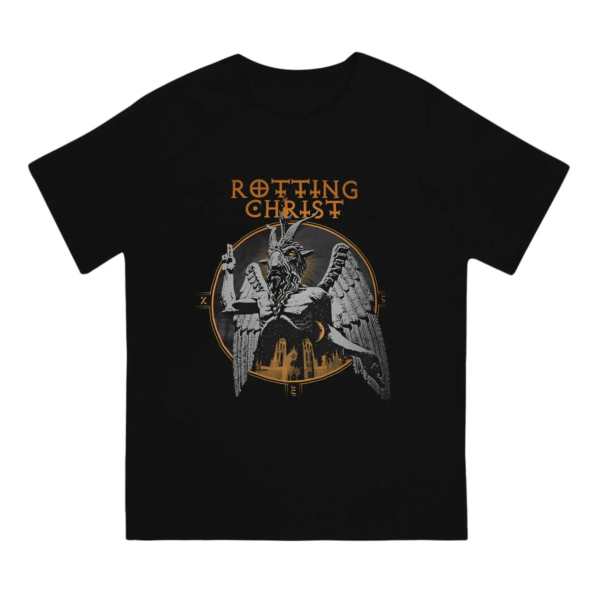 Amazing Rock Music T-Shirts Men Crew Neck Cotton T Shirts Rotting Christ Short Sleeve Tee Shirt Summer Tops