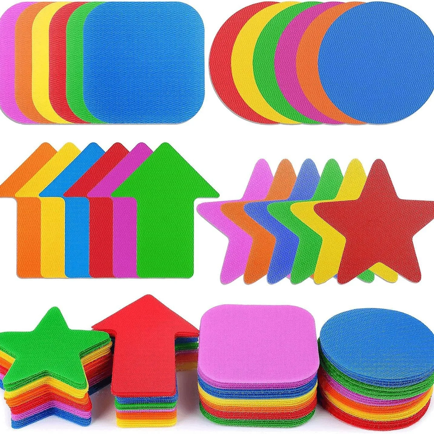 12/36 Pcs 4 Inches Carpet Sticker Markers - Mixed Shapes for Seat Marking, Sports Positioning, and Social Distancing