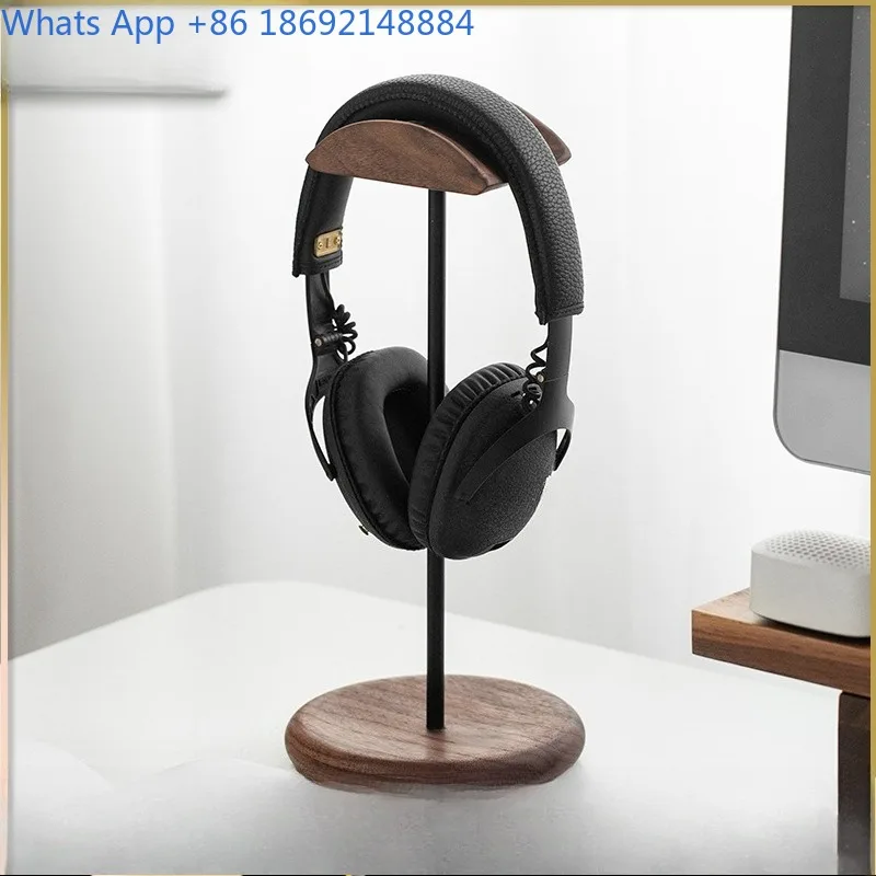 

Headphone Stand Black Walnut Solid Wood Stand Over-Ear Wooden Headphone Rack Simple Display Stand Hanging Rack