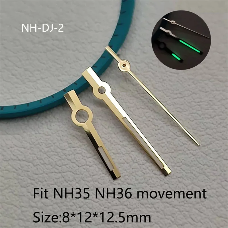 Polished Silver Aiguille NH35 Watch Hands Needles C3 Lumen Pointer Datejust Hands for Seiko NH35/NH36 Replacement Part