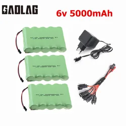 Batteria 6v 5000mah ni-mh + caricabatterie per giocattoli Rc auto serbatoi camion robot barche pistole 3000/3500mAh AA 6v batteria ricaricabile