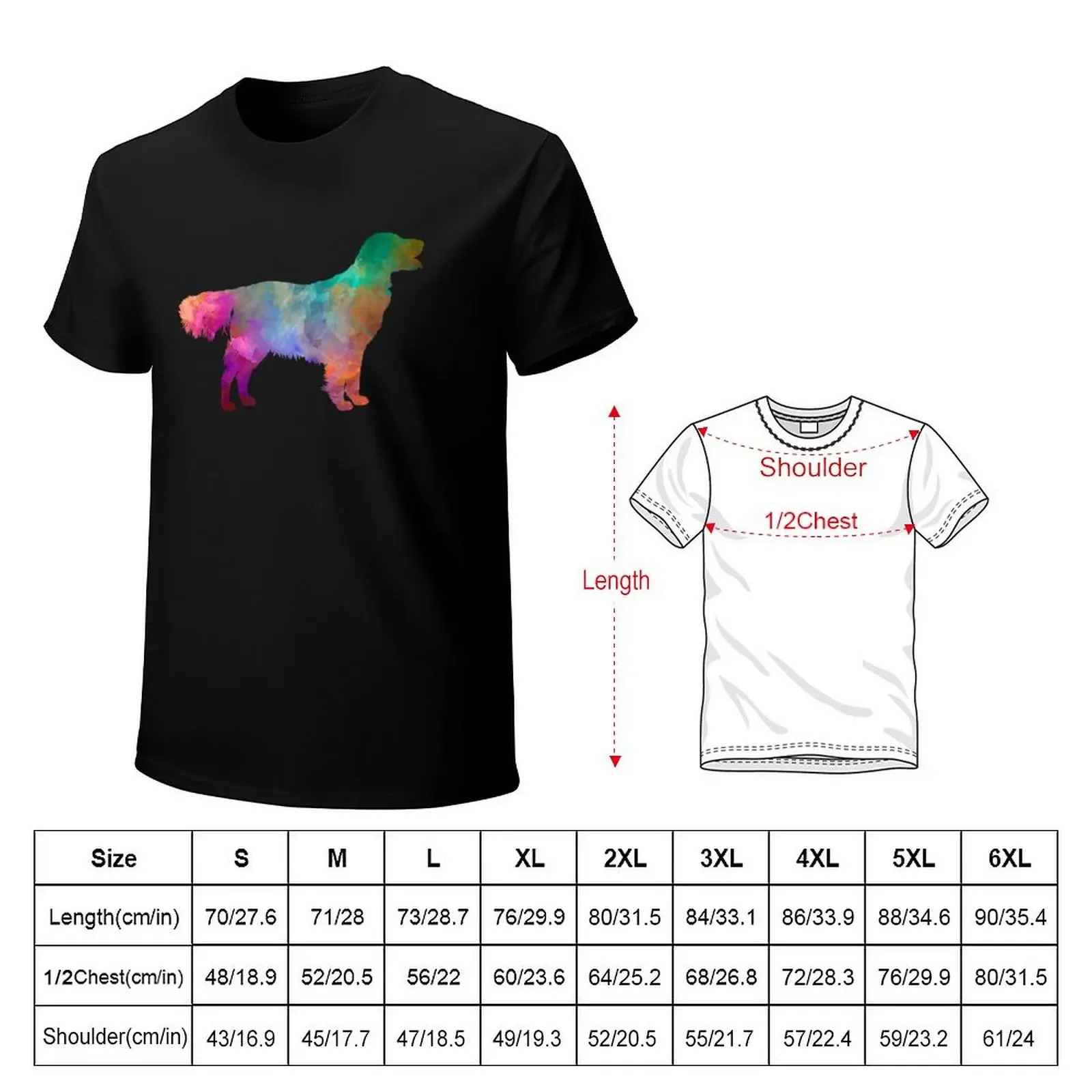 Flat Coated Retriever in watercolor T-Shirt tees designer shirts man t shirt mens t shirts top quality