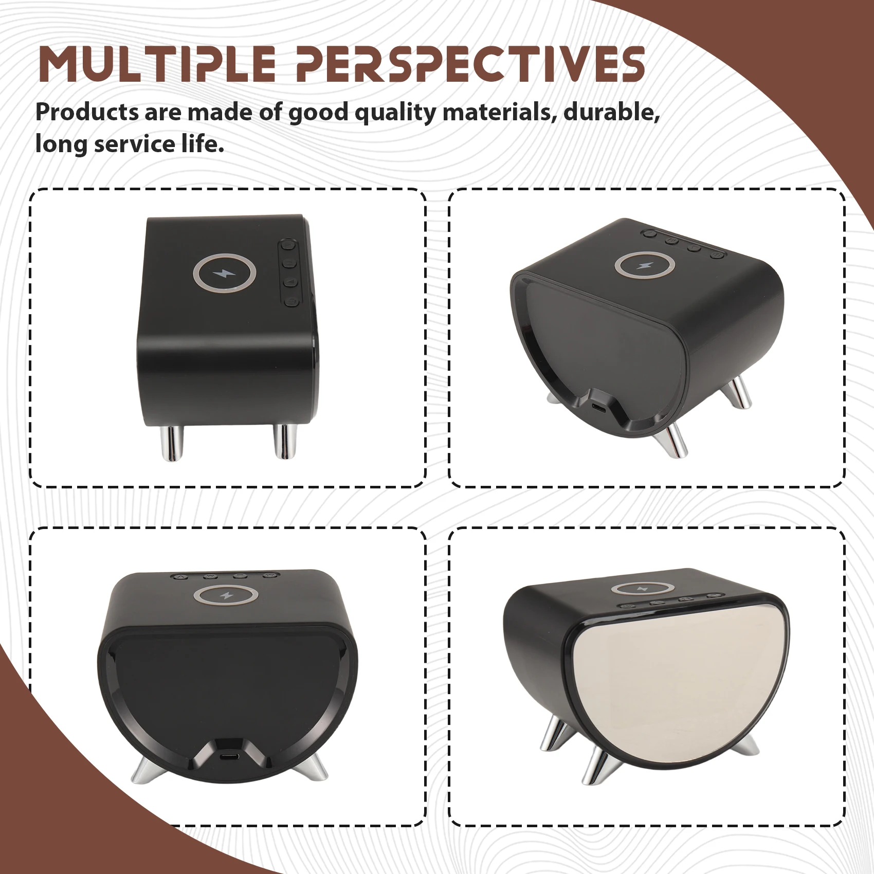 Multifunctional Alarm Clock Temperature Clock Wireless Charger LED Mobile Phone Three in One Wireless Charger