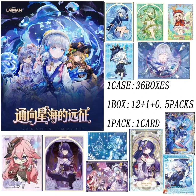 

Newest Genshin Impact Trading Cards Booster Box Anime Girls Collection Game Rare UR SR SP Character Gifts