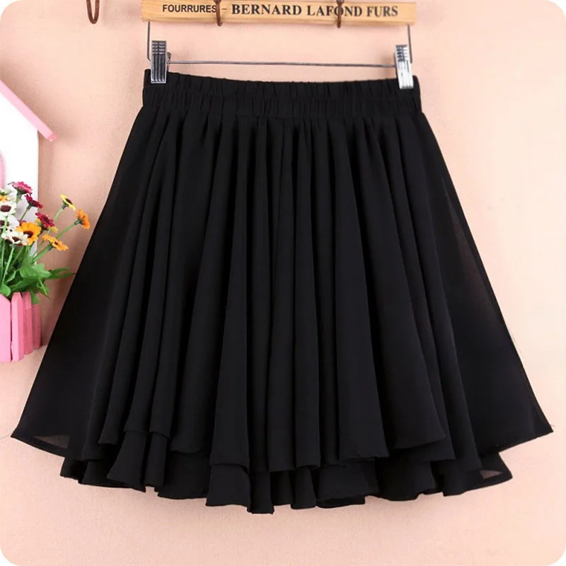 

High Waist A-Line Skirt Women's ort Skirt Chiffon f Body Skirt Puffy Skirt Summer plus Size Base Layer f Skirt