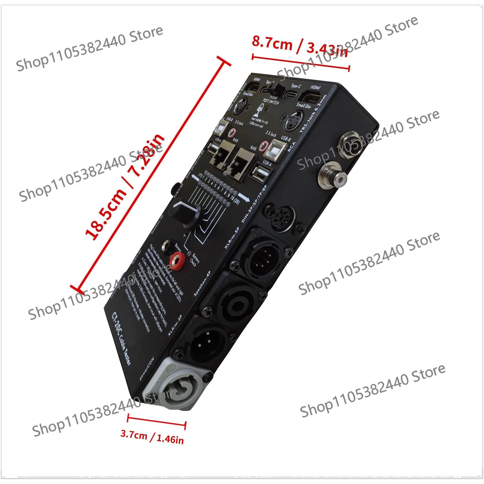 CT-20C Multifunctional Audio Line Tester 16-in-1 Electronic Line Tester HDMI Portable