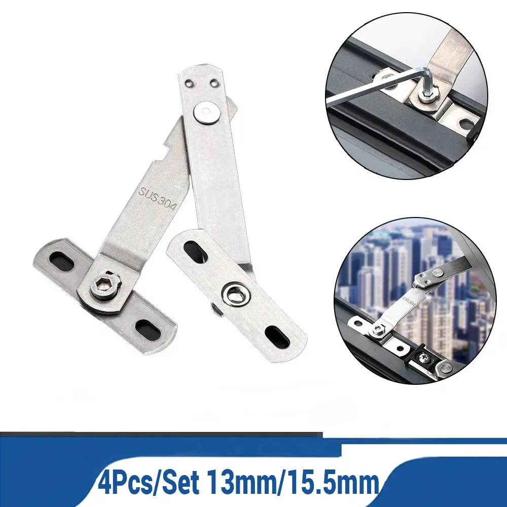 4Pcs Window Support Wind Hook Latches Adjustable Limiter Latch Wind Brace Stay Position Stopper Casement Blocking Lock Protector