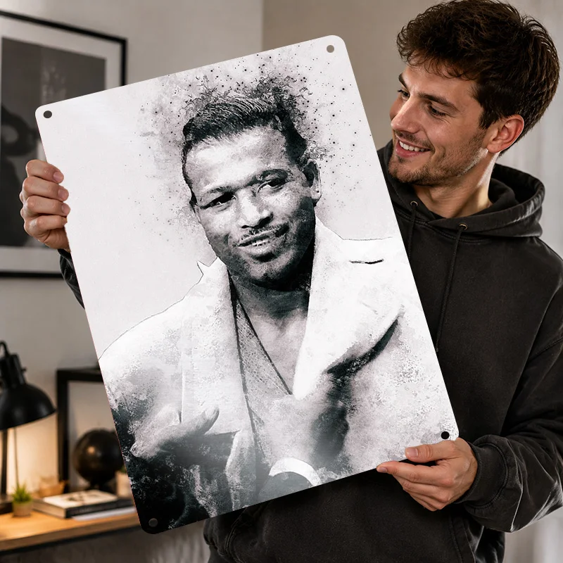 Sugar Ray Robinson Joe Louis Aluminum Posters Customized Metal Tin Sign Powerful Combat Champion Wall Art For Gym And Fight Fans