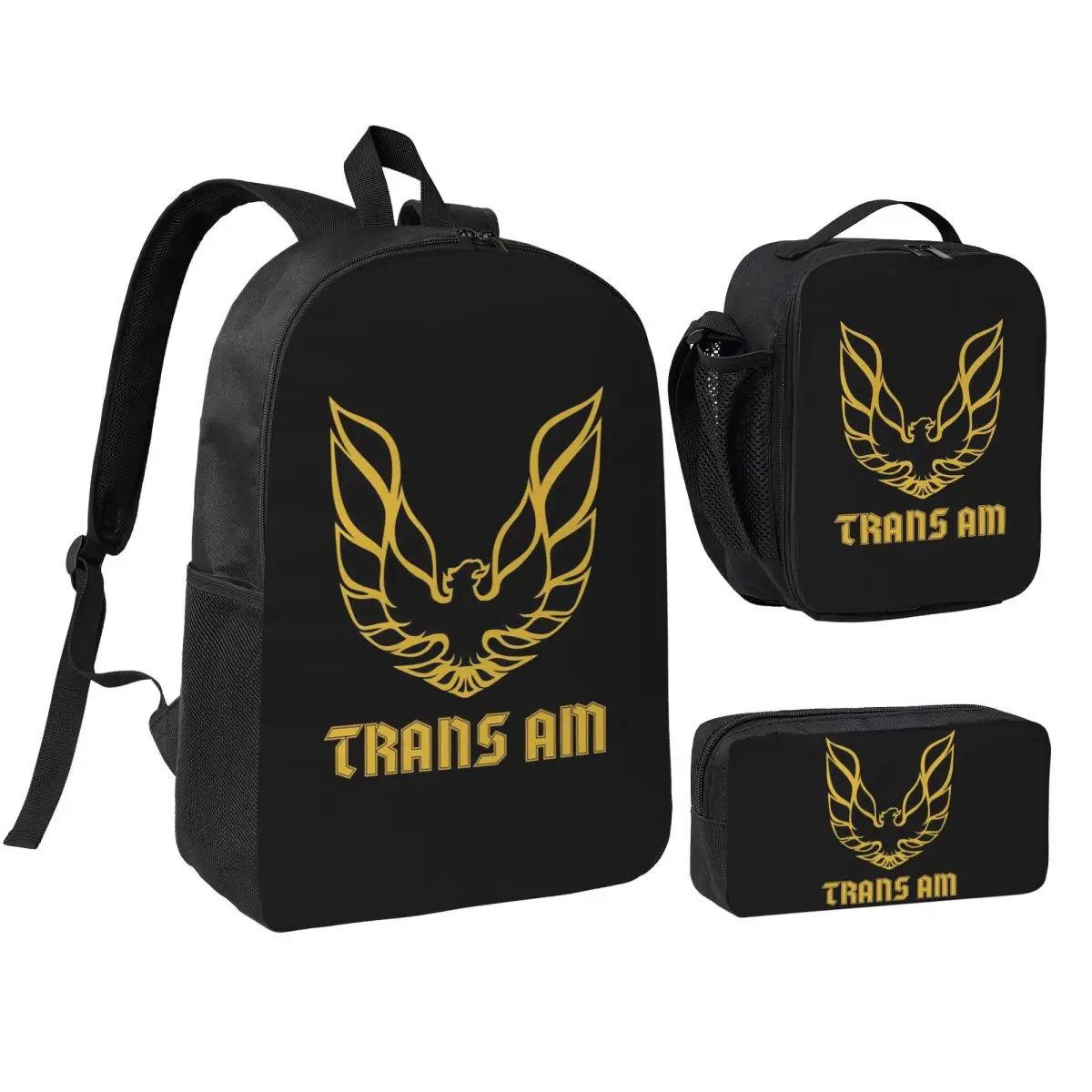 

Trans Am Firebird Bandit Golden Backpack Boys Girls BookBag School Bag Shoulder Bags 3ps Insulated Lunch Bag Pencil Case