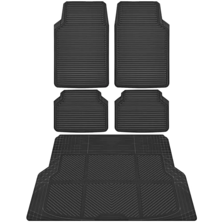 

Rubber Car Floor Mats and Cargo Liners, All Weather Car Mats and Trunk Mats, Waterproof Automotive Floor Mats Trim to Fit for M