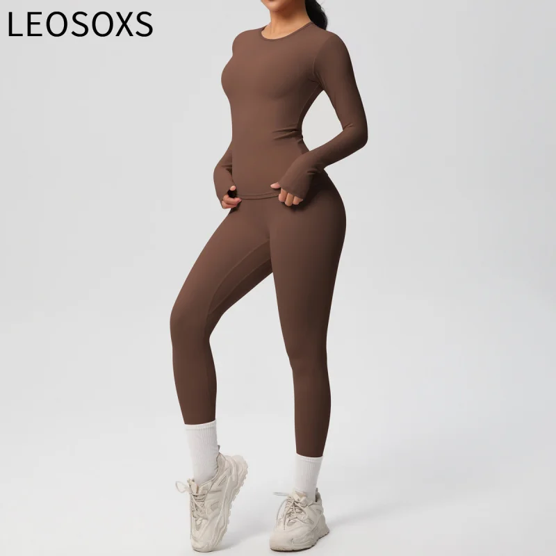 

LEOSOXS Women Yoga Set 2 Pcs Seamless Sports Bra High Waisted Leggings Workout Outfits Fitness Tracksuit Activewear Gym Clothing