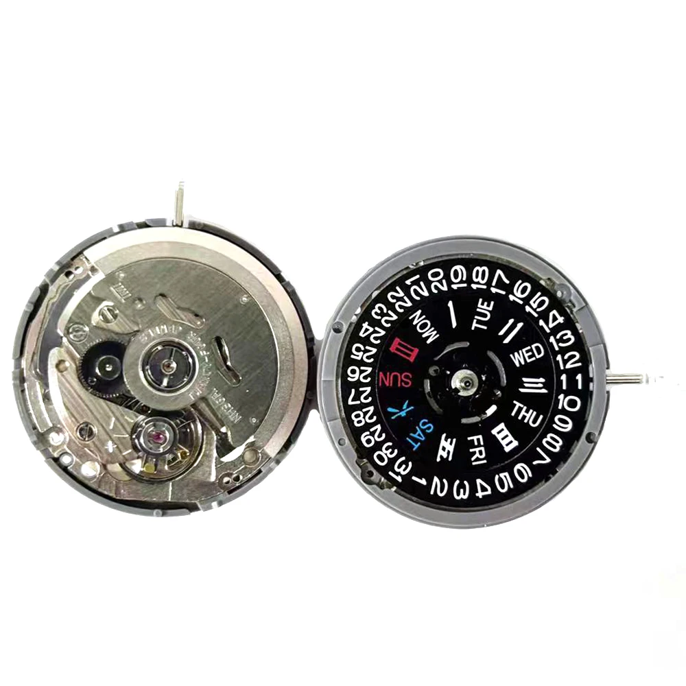Japanese Original NH36 Movement Automatic Winding High-precision Dual Calendar Black Movement 3/3.8 o'clock Crown