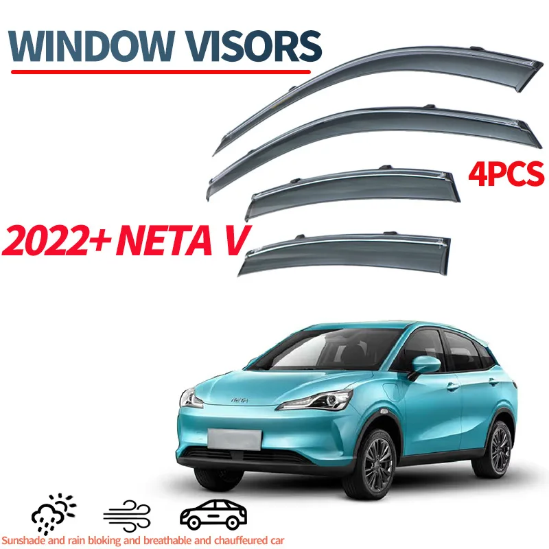 For NETA V 2022 Window Barrier Rain Eyebrow Windowvisor Snowproof Wind & Rain Deflectors No-Drill Design