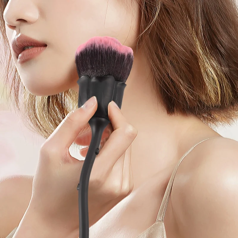 Nail Dust Brush Pink Rose Brush Nail Art Cleaning Brush Blush Powder Brush