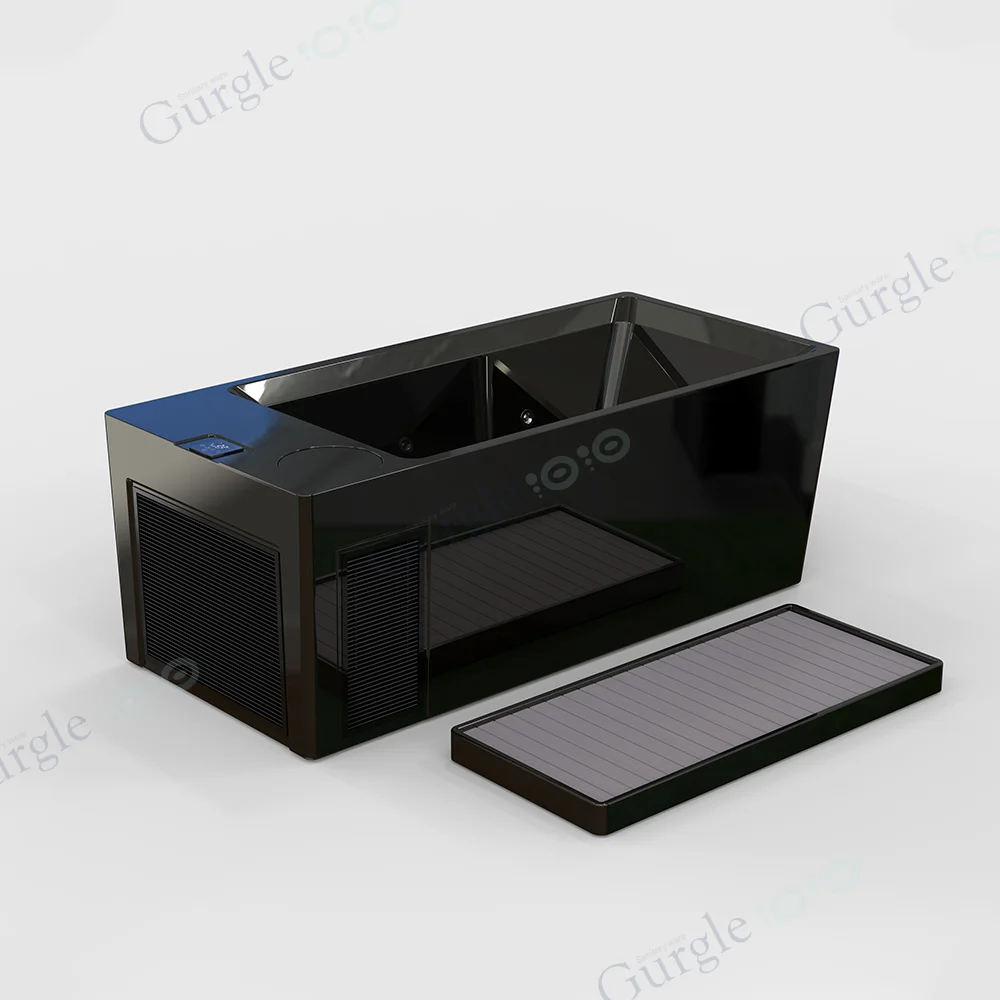 Wifi App Control Black Cold Plunge Sports Recovery Therapy Acrylic Ice Bath Tub All in One With Water Chiller
